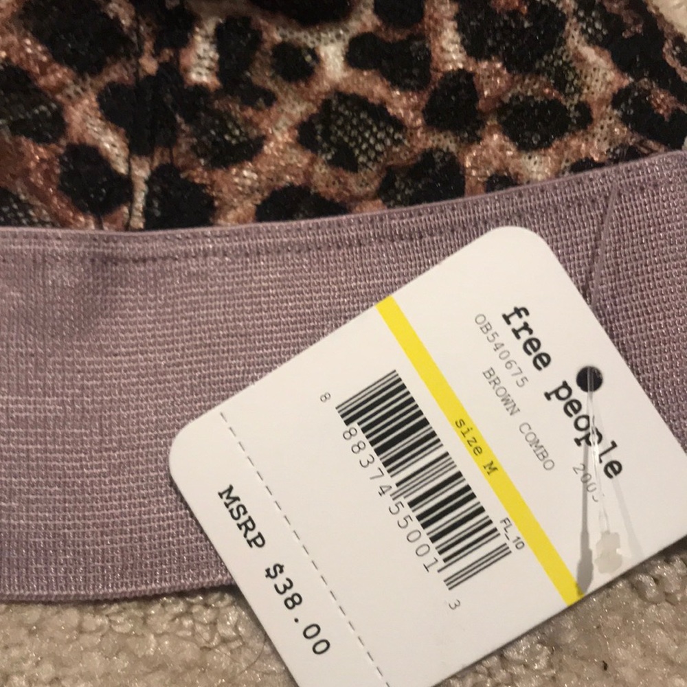 NWT Free People Wild One cheetah bralette Brown - Picture 8 of 8
